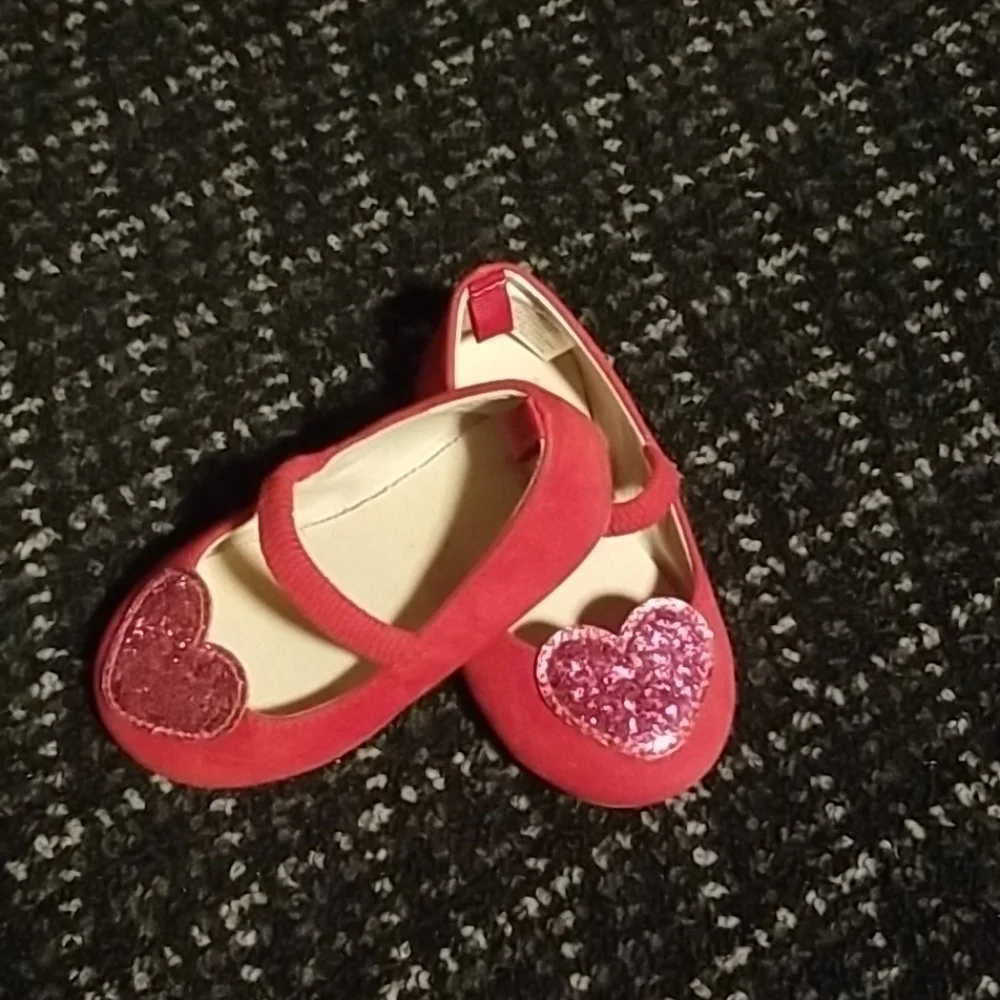 Girls Red Ballerina slip ons
